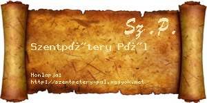 Szentpétery Pál névjegykártya
